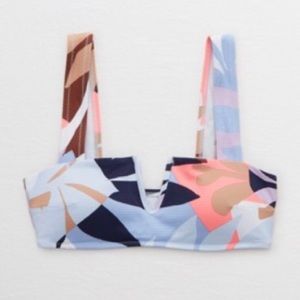 Aerie V Pique Bandeau and High Cut Cheeky Bottoms